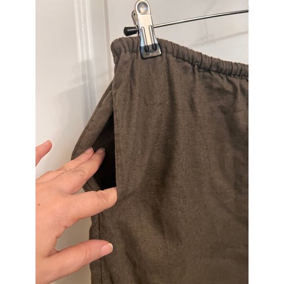 Free People Livin' In It Cotton Linen Wide Leg Pants XS Brown oversized baggy - Picture 7 of 10